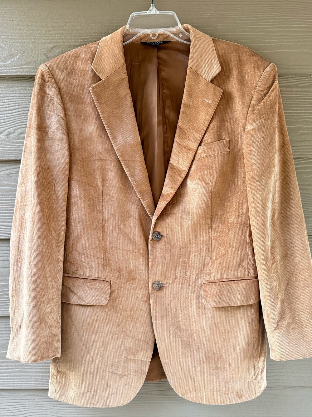 Jos A Bank Men's Tan Corduroy Cotton Blend 2 Button Sport Coat Jacket Size 38R